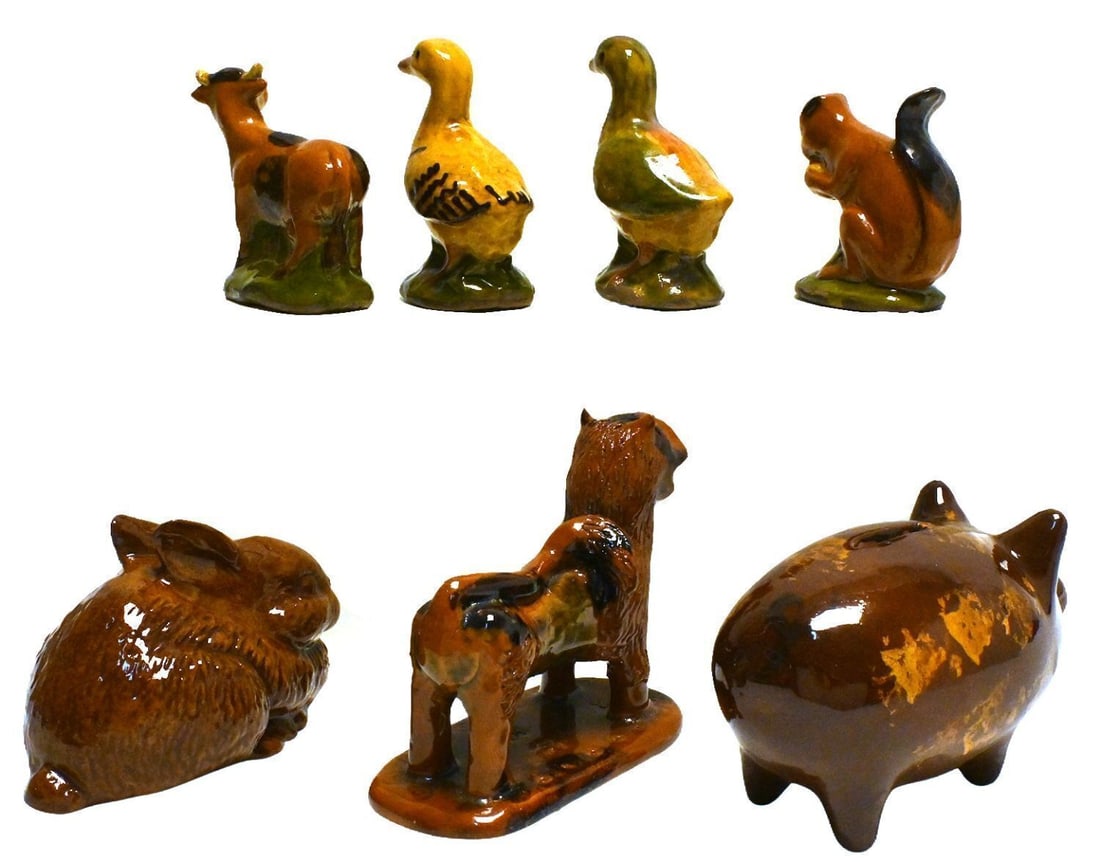 Group of Contemporary Redware Figurines and Plates - 6