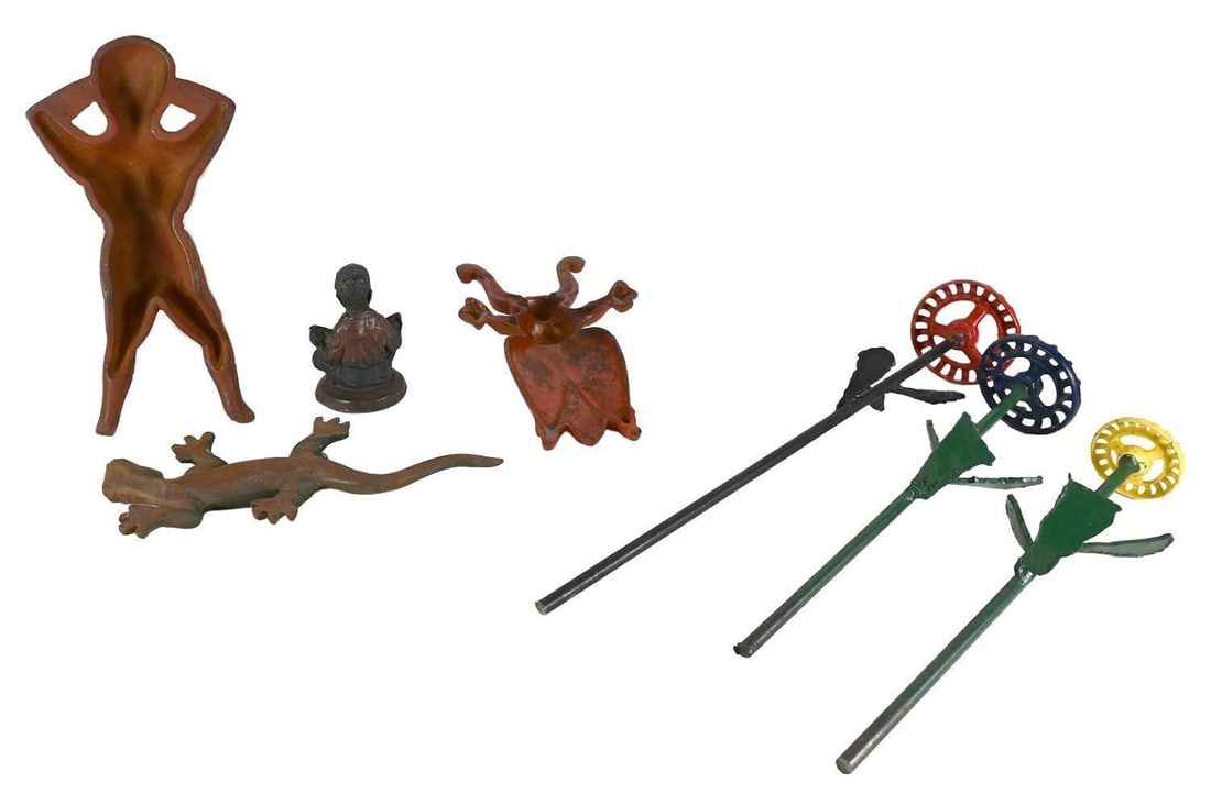 Group of Folk Cast Iron and Metal Novelty Objects - 2