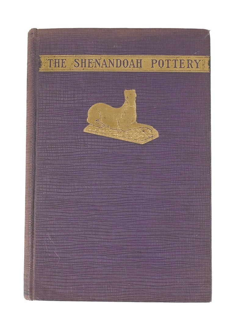 he Shenandoah Pottery, First Edition, A.H. Rice and John Baer Stoudt: A.H. Rice and John Baer Stoudt. The Shenandoah Pottery. Strasburg, Virginia: Shenandoah Publishing House, Inc., 1929. First edition. Purple cloth boards with gilt title and stamped pottery dog