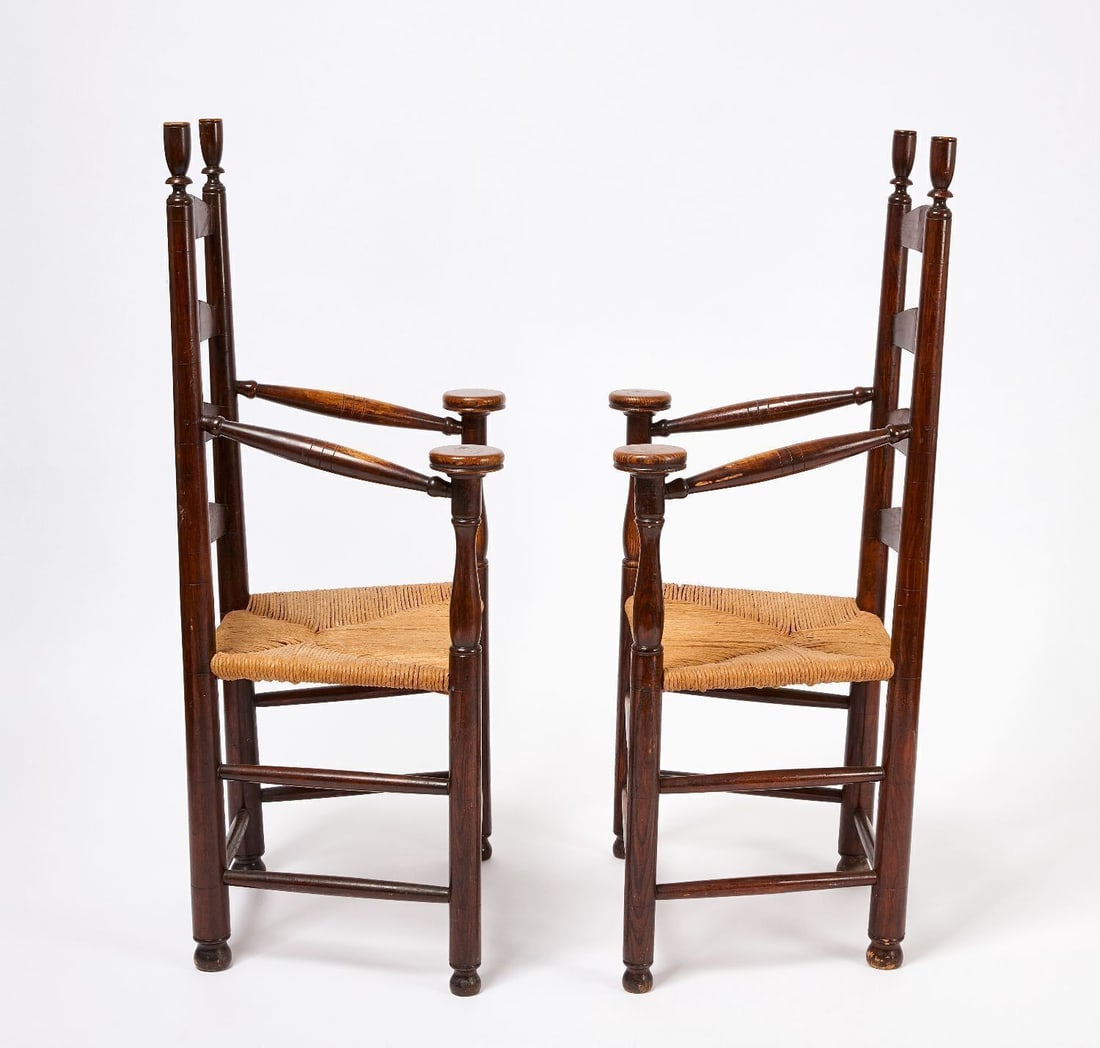 Pair of Ladder-Back Armchairs - 3