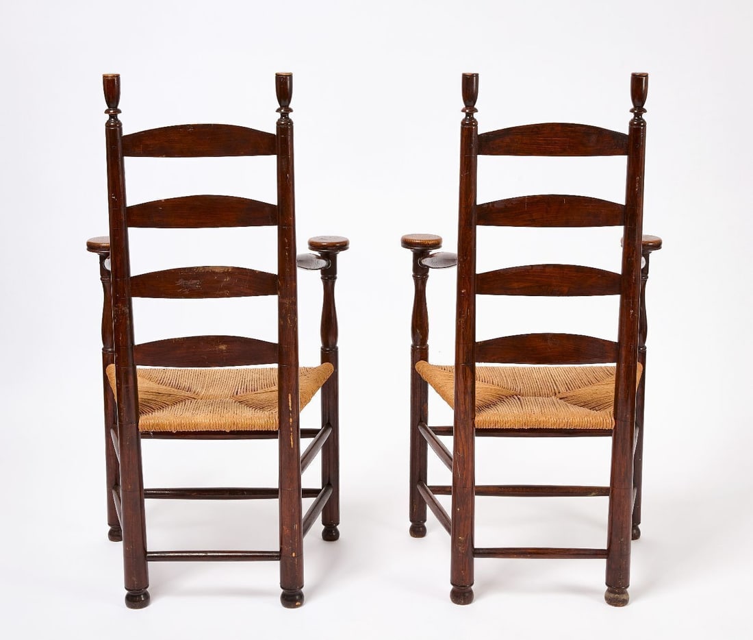 Pair of Ladder-Back Armchairs - 4