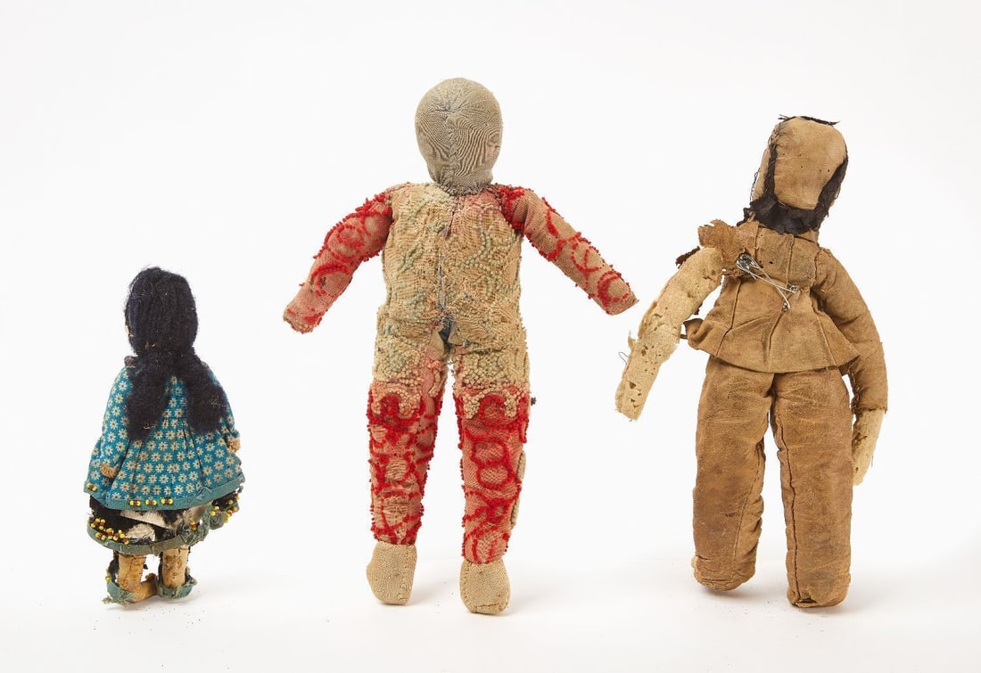 Three Early Handmade Dolls - 2