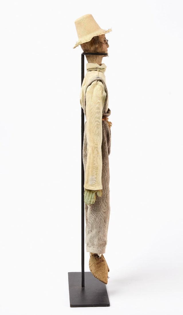 Folk Farmer Doll with Wood Sculpt Face - 2
