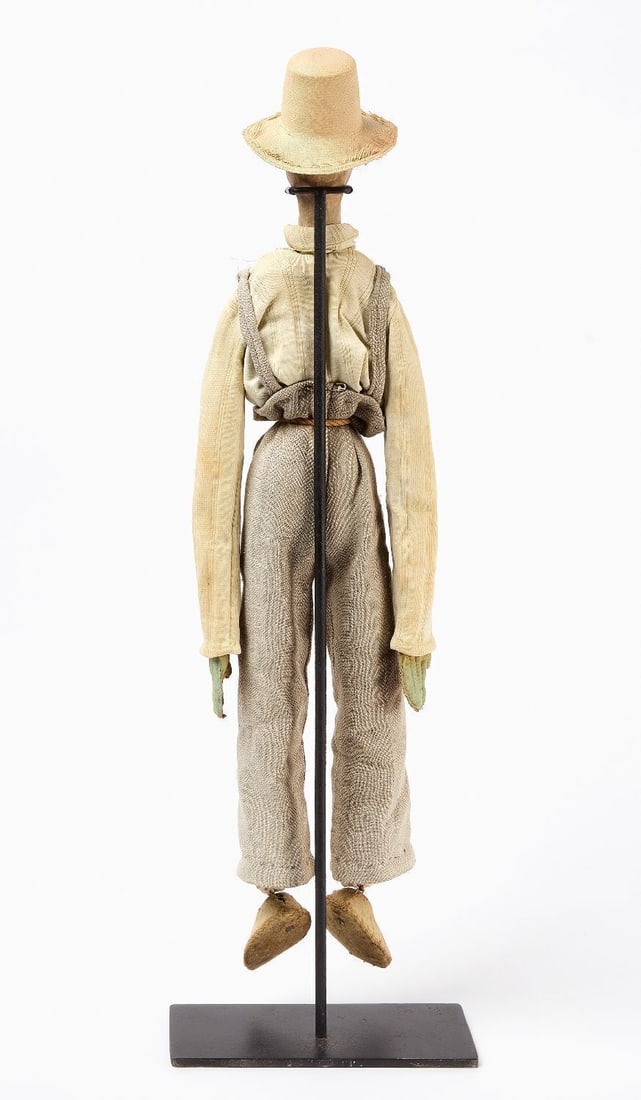 Folk Farmer Doll with Wood Sculpt Face - 3