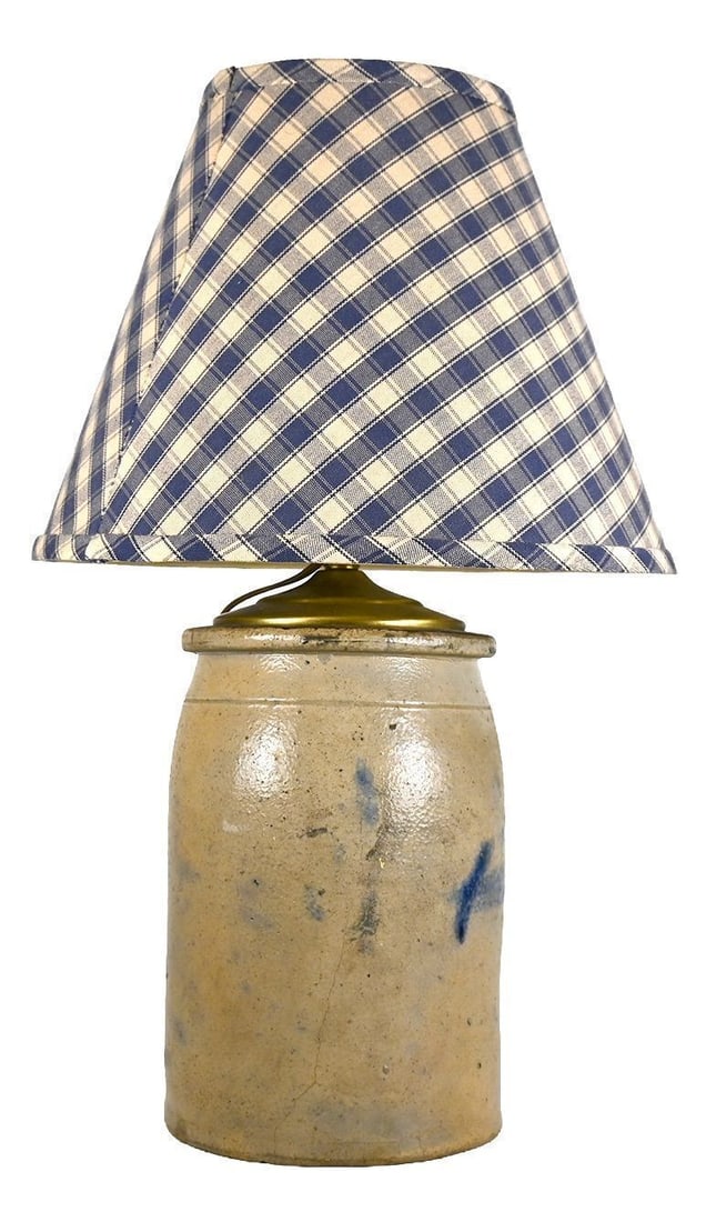 Country Converted Stoneware Vase Lamp - 2