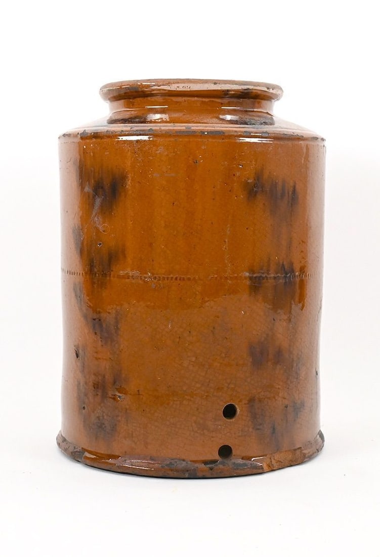 Redware Jar and Slip 'Smoker' Charger - 4