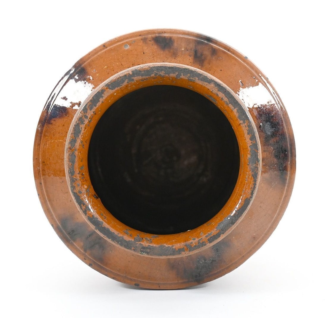 Redware Jar and Slip 'Smoker' Charger - 5