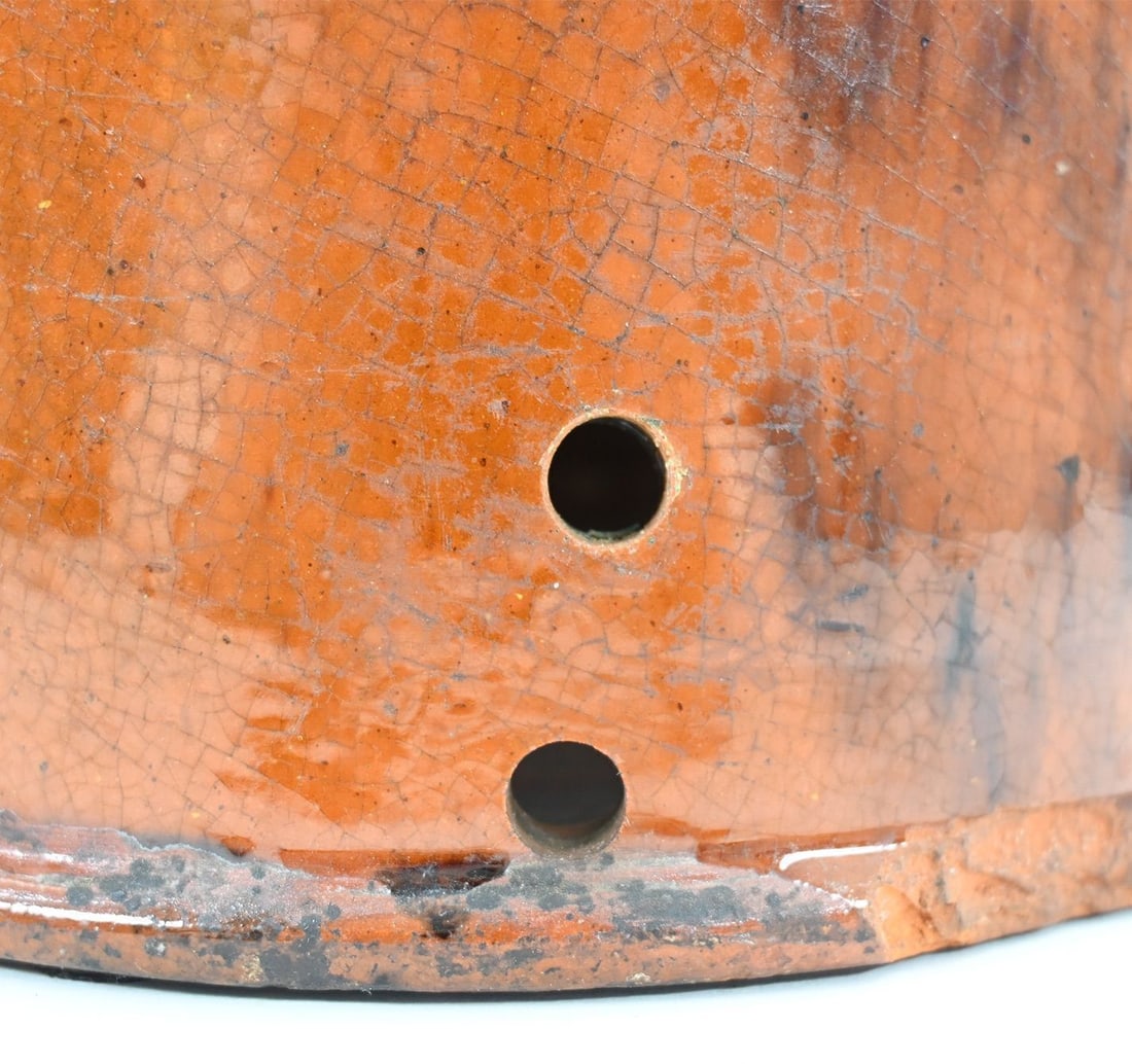 Redware Jar and Slip 'Smoker' Charger - 7