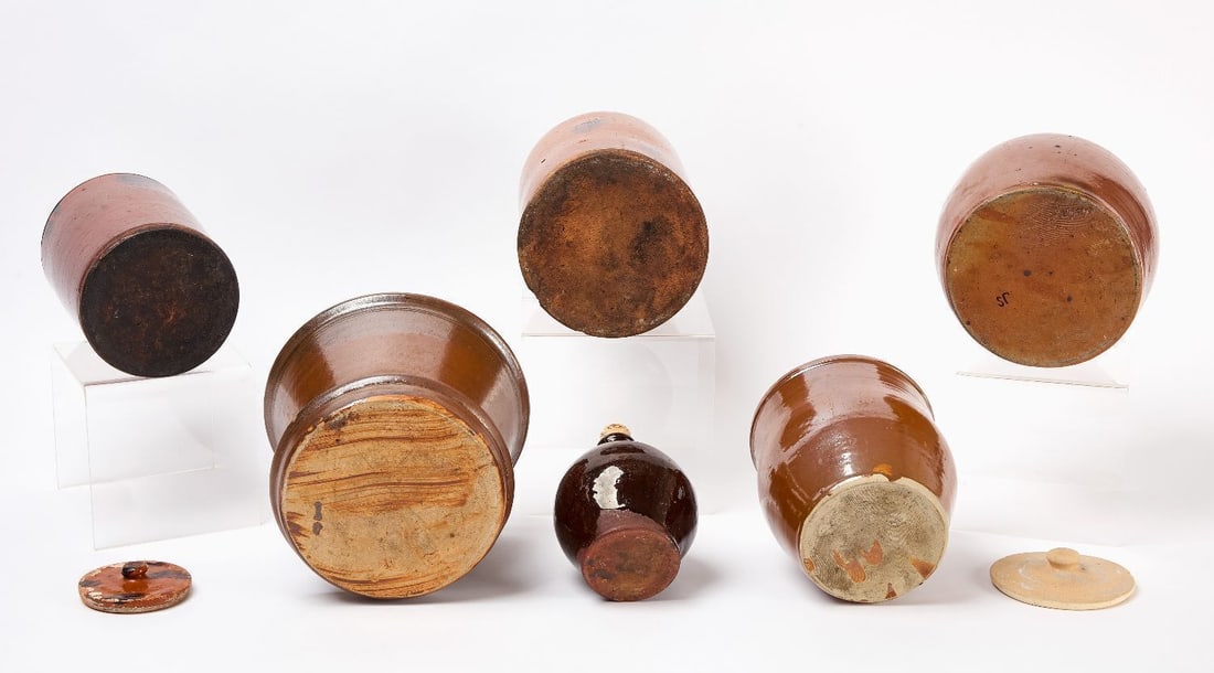 Six Pieces of Norwalk Redware Pottery - 3
