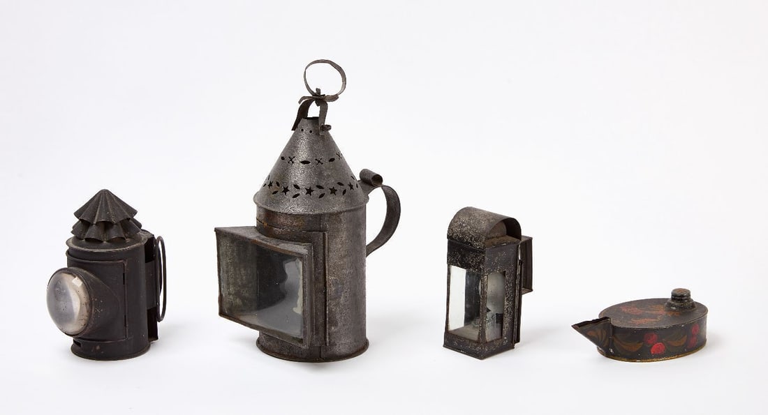 Four Early Tin Lanterns (1 of 4)