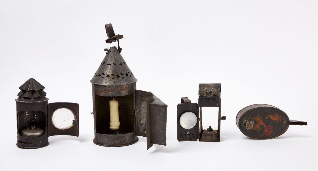 Four Early Tin Lanterns - 3