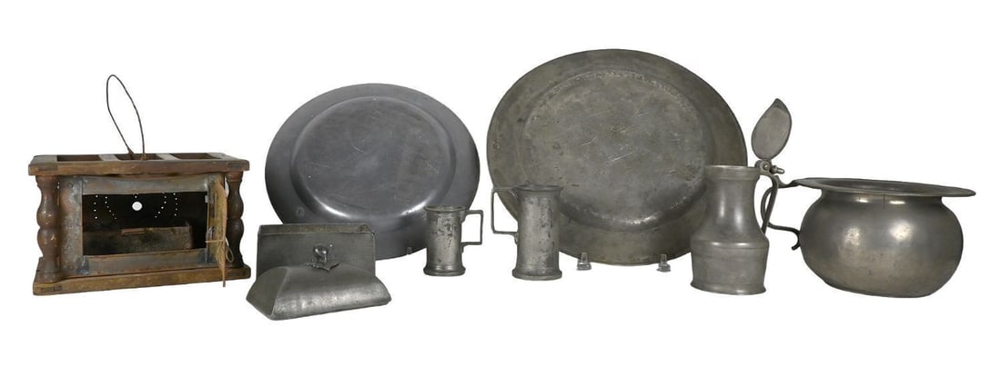 Group of Domestic Pewter Items - 2