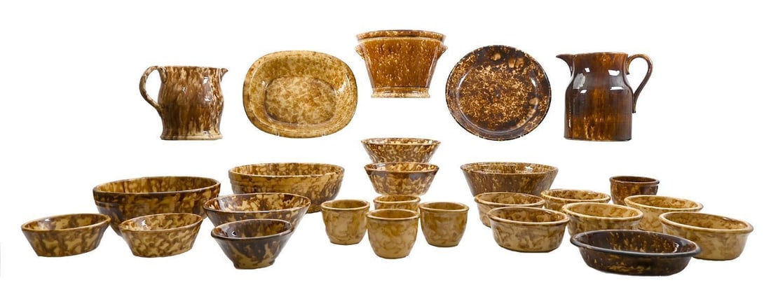 Large Group of Rockingham-Glazed Pottery (1 of 7)