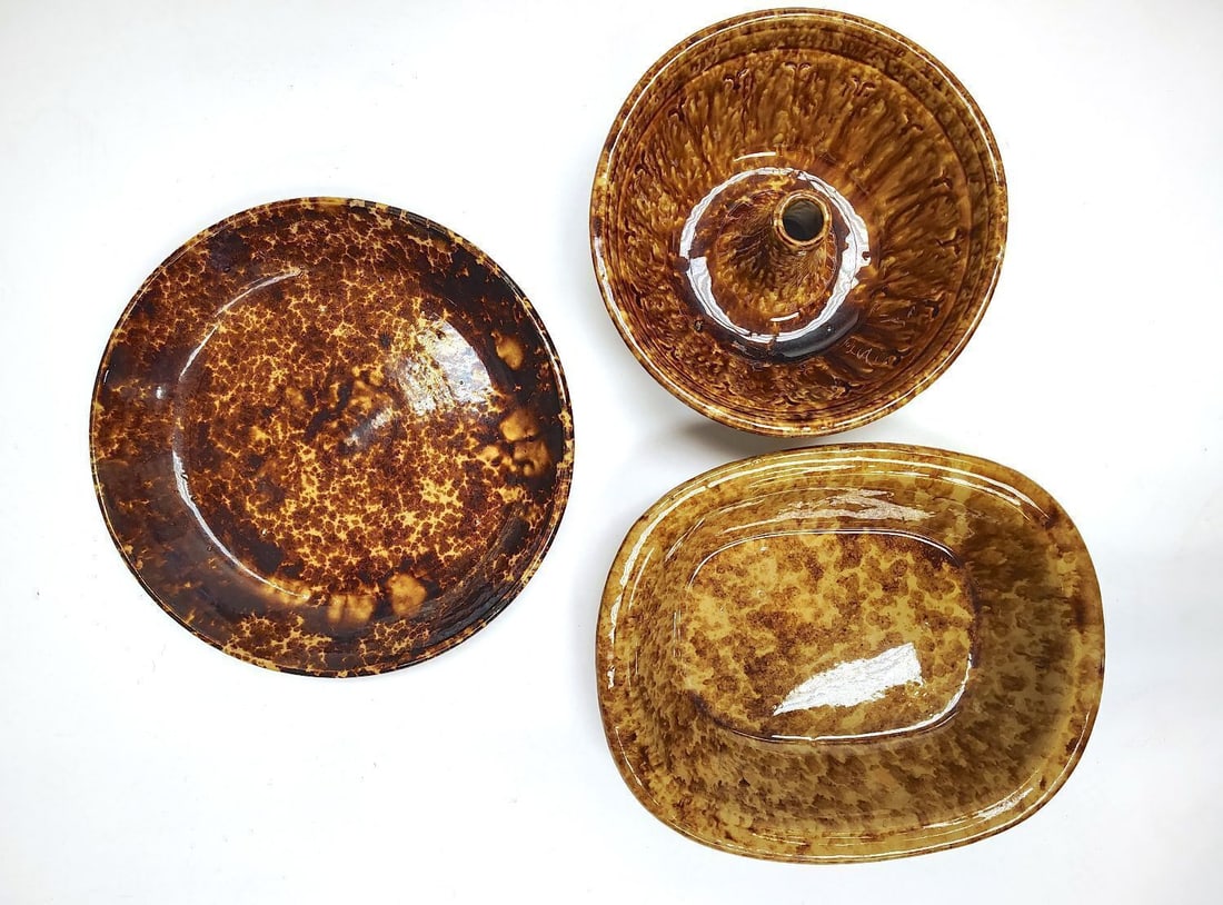 Large Group of Rockingham-Glazed Pottery - 2