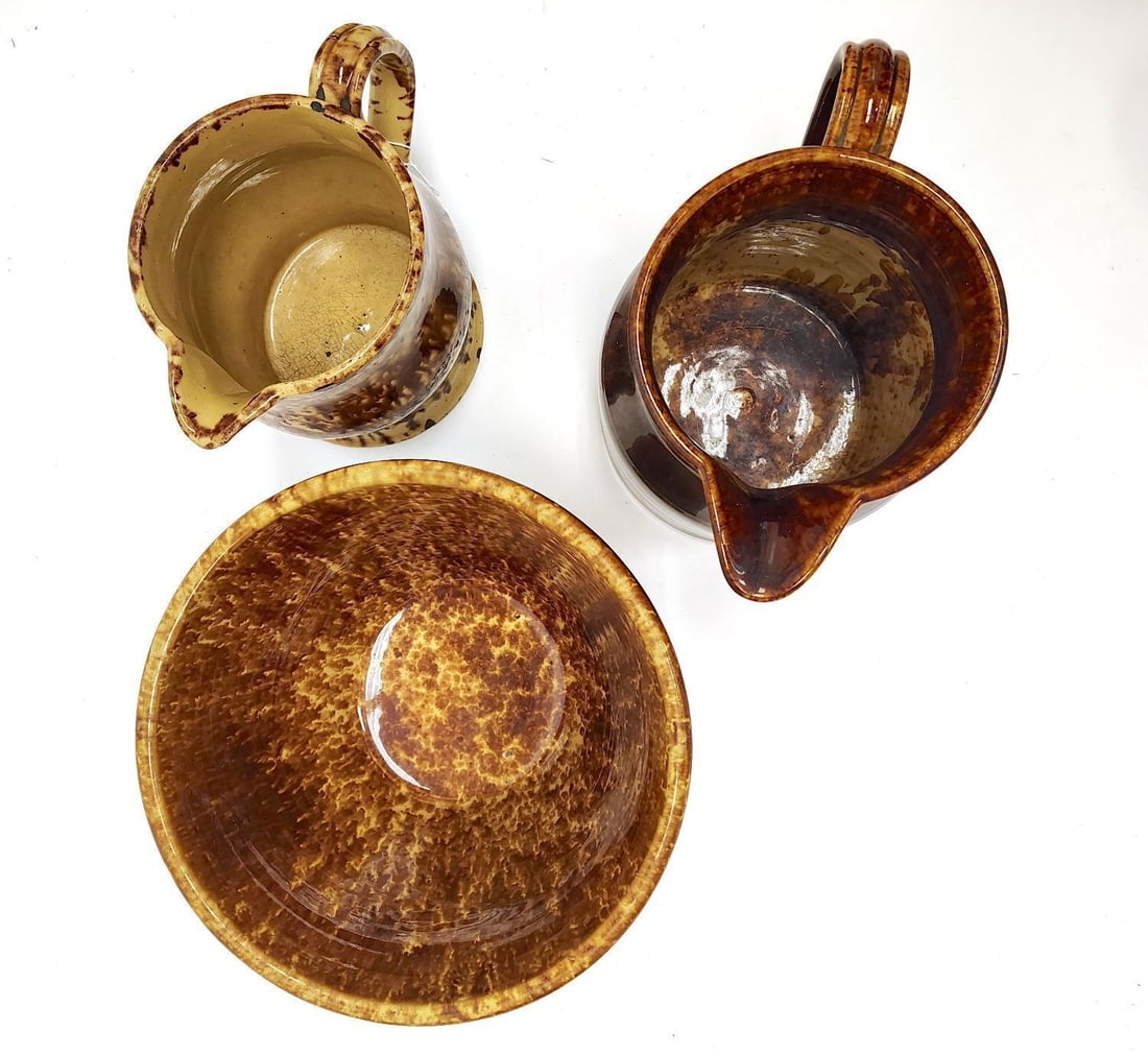 Large Group of Rockingham-Glazed Pottery - 6