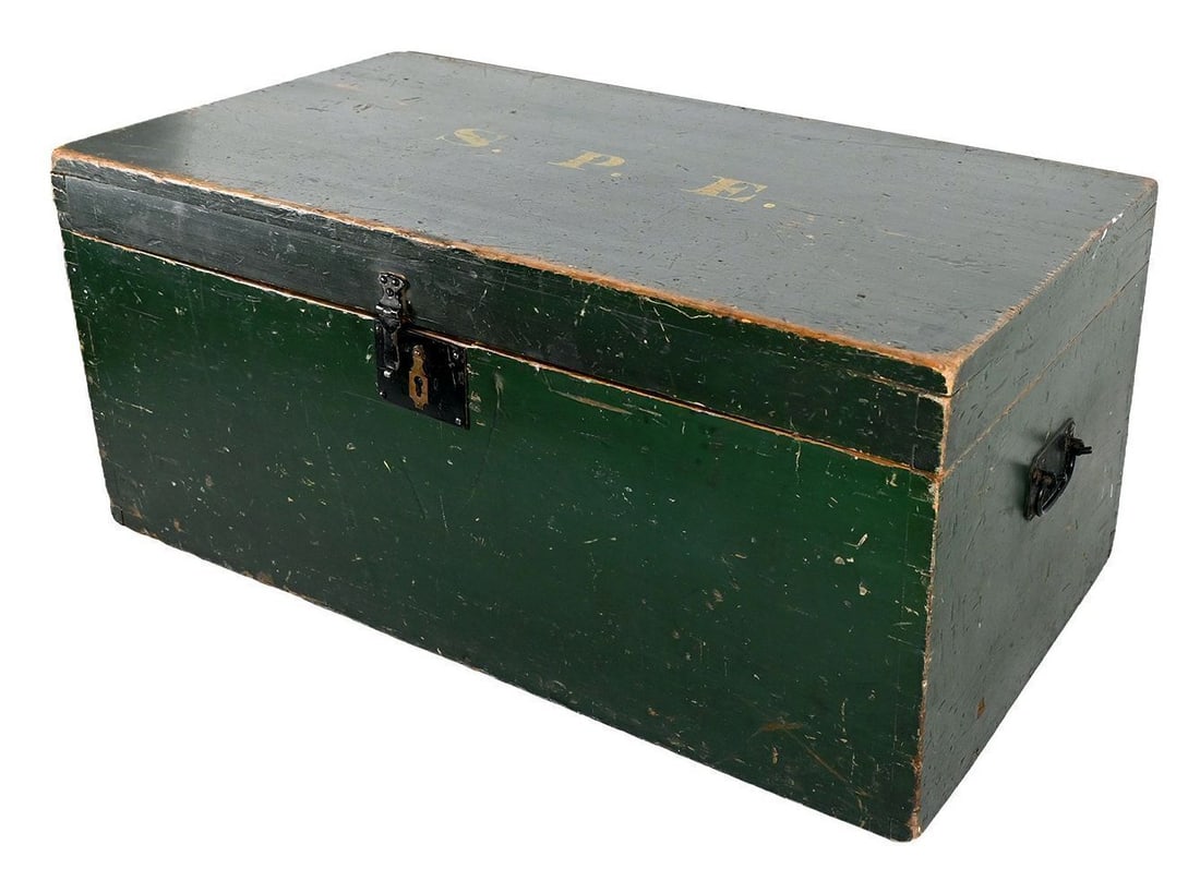 Painted Document Box and Carved Trencher - 3