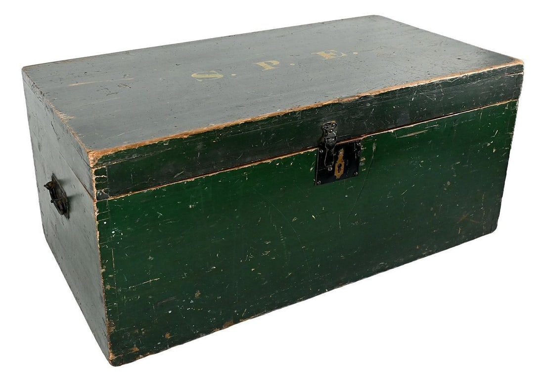 Painted Document Box and Carved Trencher - 4