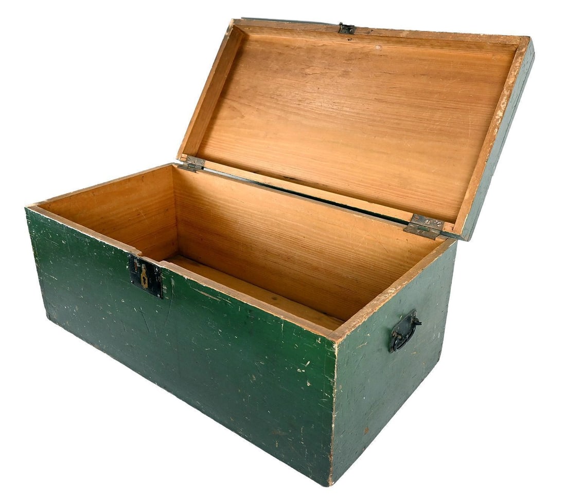 Painted Document Box and Carved Trencher - 5