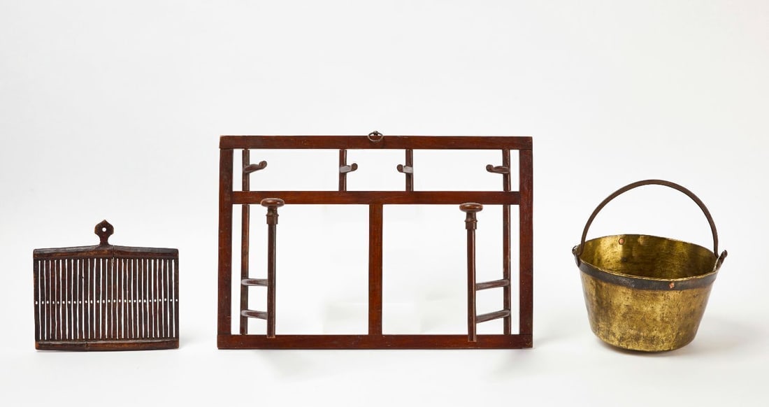 Folk Tape Loom, Wall Rack, and Brass Pail (1 of 5)