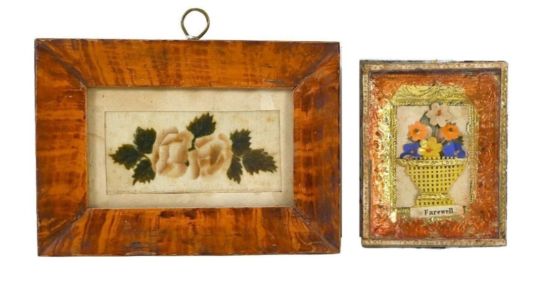 Group of Folk Art Objects, Including Theorems and Adirondack Frames (1 of 6)