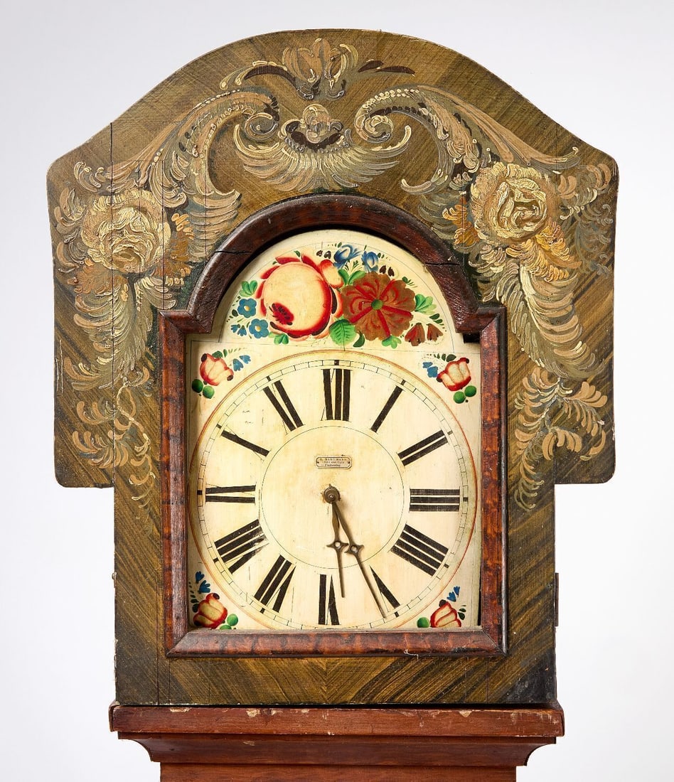 R. Hartmann Paint-Decorated Tall Clock - 2