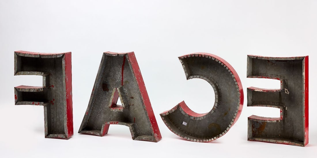 Set of Metal Letters - CAFE or FACE - 2