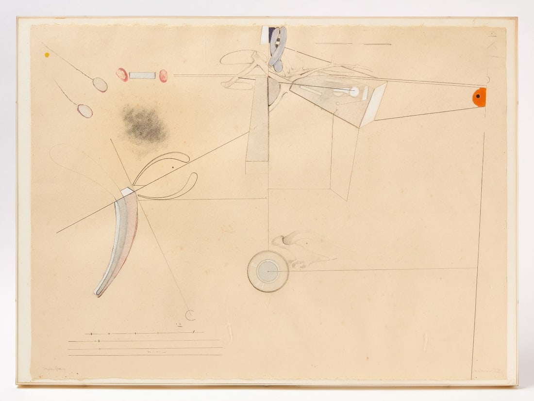 Stephen Greene - Abstract Composition: Stephen Greene (New York, 1917-1999), Abstract Composition. Mixed media and graphite on paper. Signed LL, 'Stephen Greene'. Inscribed LR, 'For David and Julie'. H: