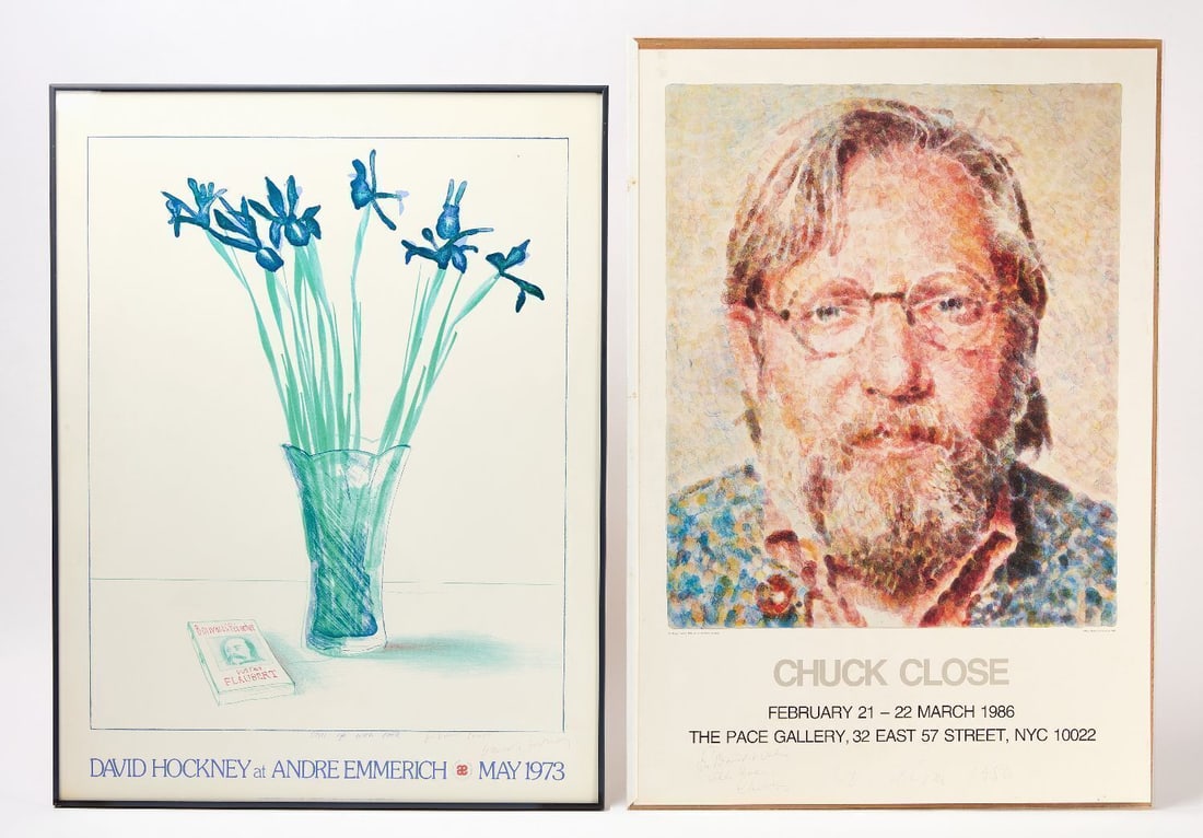 Chuck Close & David Hockney - Two Signed Gallery Posters (1 of 3)