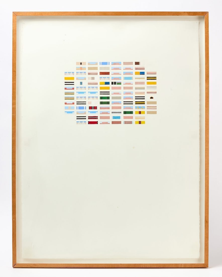 David Pease - 'Monte Vista' Sampler, #3 from the Four Corners Suite: David Pease (American, 1932–2018), 'Monte Vista' 1998. Gouache on paper. Number 3 of the "Four Corners Suite." Part of Pease's "Key Incidents" sampler works.