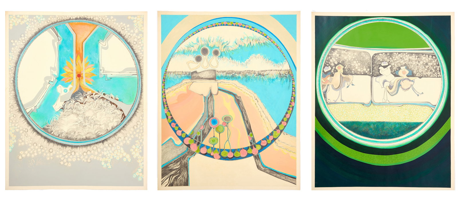 Julie Jensen Pease - Three Circular Works on Paper (1 of 2)