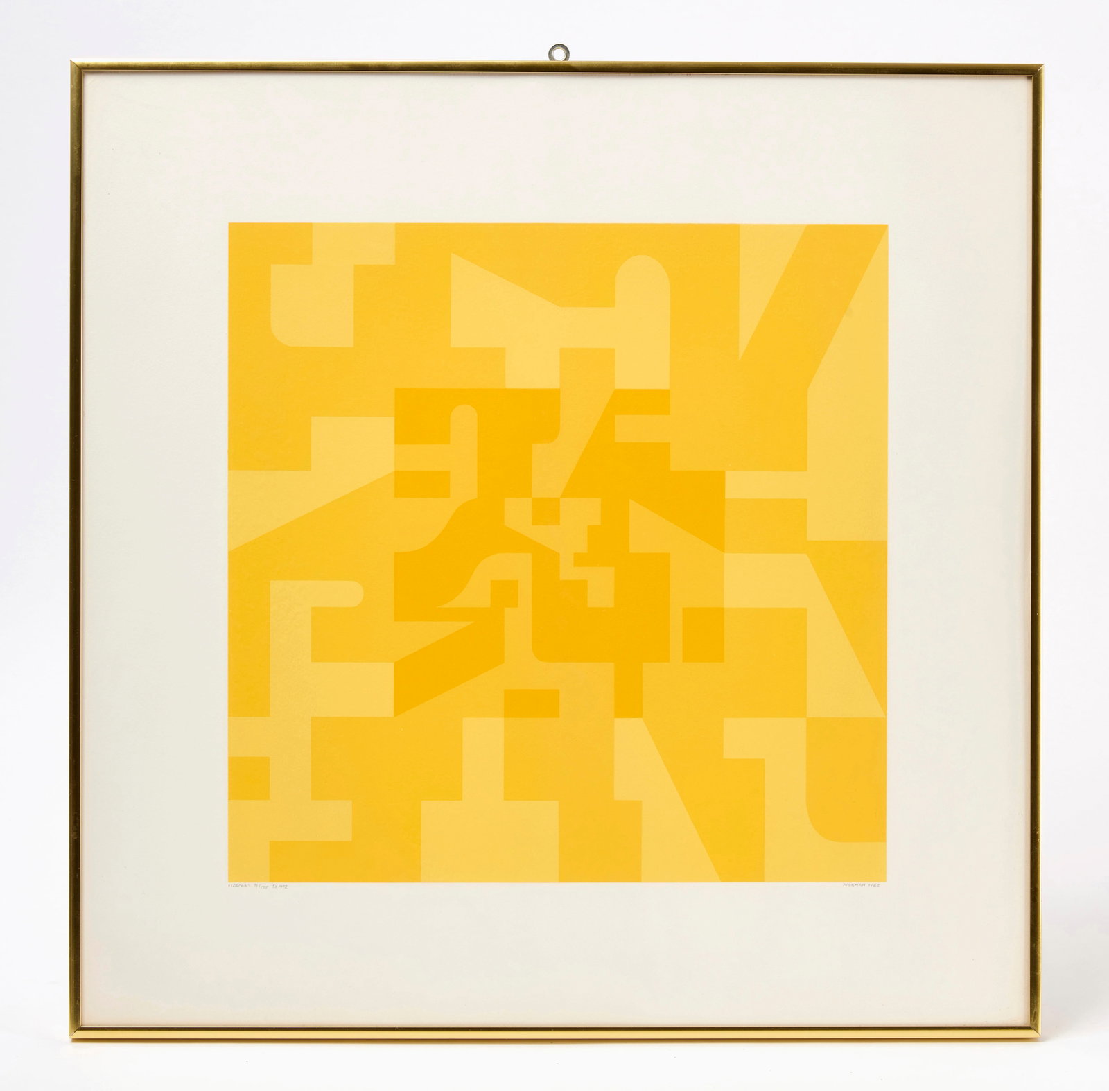Norman Ives - 'CORONA' Silkscreen Print: Norman Ives (American, Conn., 1923–1978), "Corona," 1972. Screenprint, numbered 94/175 lower left, signed lower right. Frame: H 22-1/4 x W 22-1/4 in. About the Artist: A student of