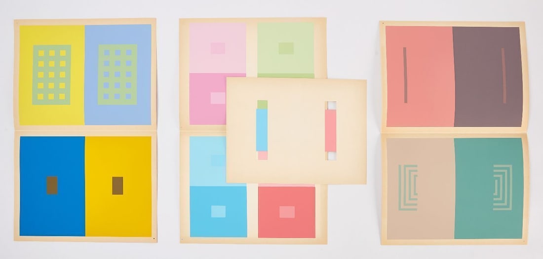 Josef Albers with Yale University, "Interaction of Color," 52 Silkscreen Plates: Josef Albers (American/German, 1888-1976), partial collection of fifty-two silkscreen plates from the original 1963 "Interaction of Color" portfolio (the original/complete set featuring 150
