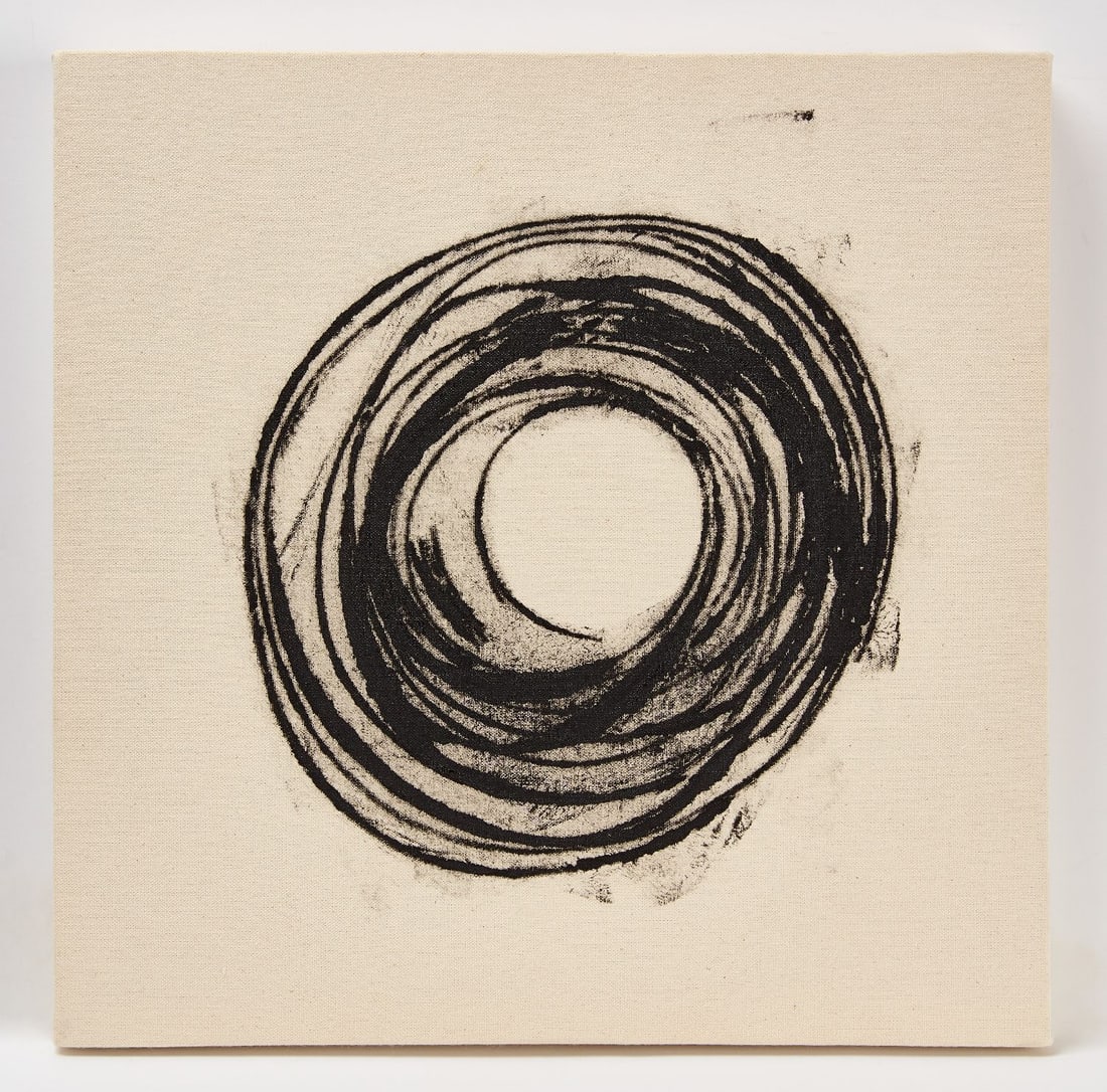 Gerald Ferguson - 'No Bottom': Gerald Ferguson (1937 –2009) - No Bottom, 2002. Enamel on canvas. Personal inscription to canvas verso, "No Bottom, For Fred and Kathy, Ferguson '02." H in. W 18-1/4