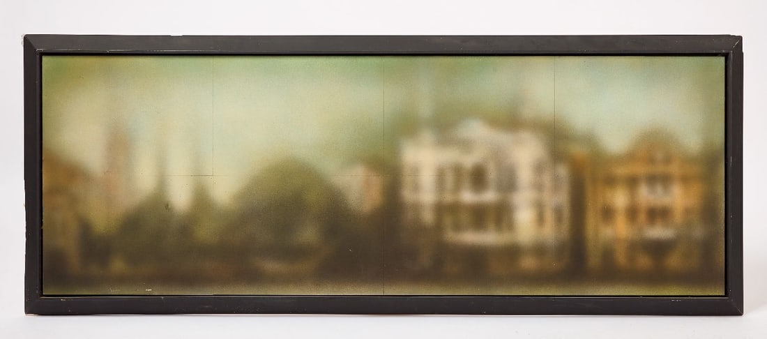 Nikolai Makarov - Airbrush Work B: Nikolai Makarov (b. 1952, Russia), Untitled. Airbrush acrylic mixed media on panel. Bearing a Mimi Ferzt Gallery, New York, label to the verso. Late 20th century. Frame: H 26-1/4 in. W 67-1/8 in.
