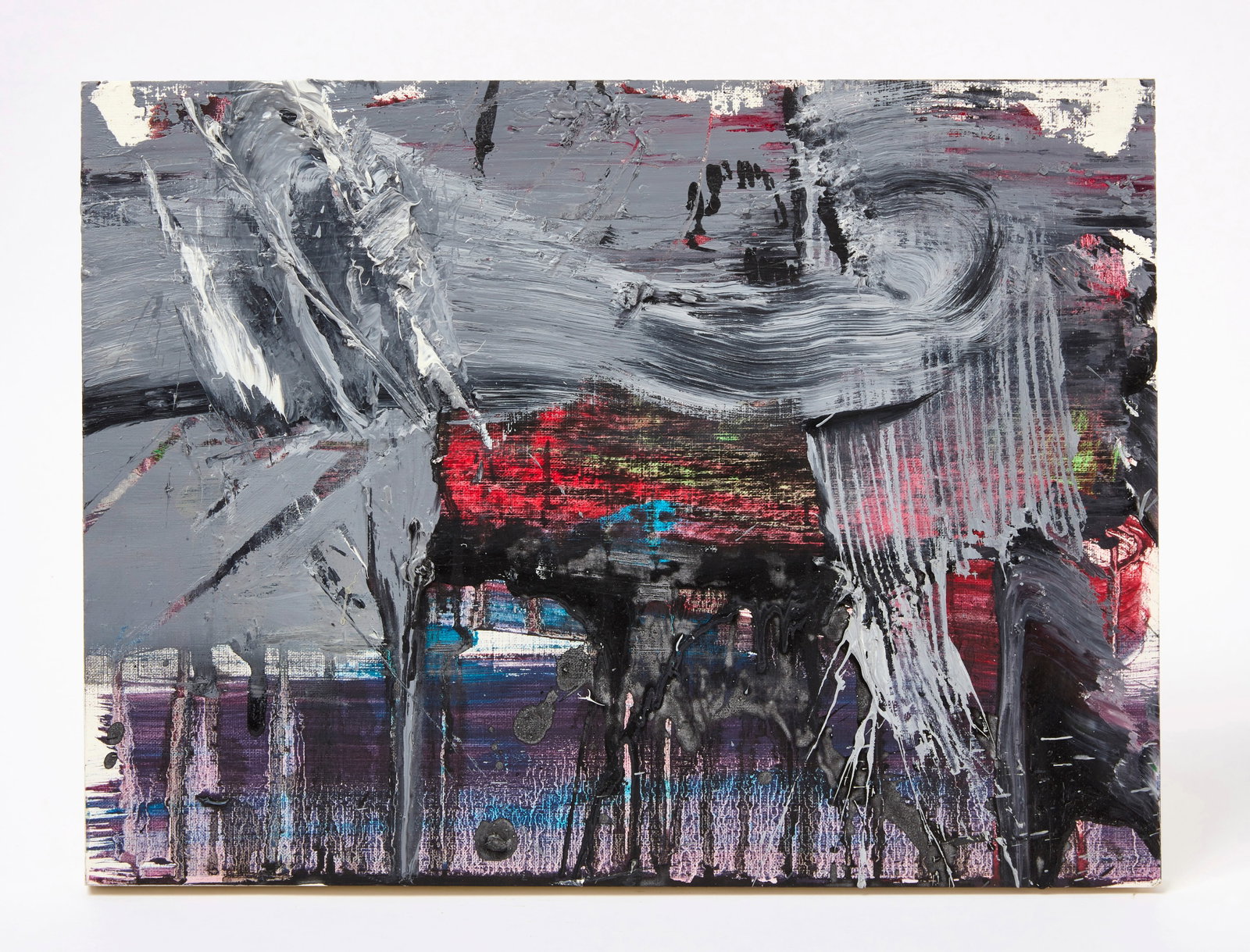 Leonardo Silaghi - Abstract Work: Leonardo Silaghi (Romanian, b. 1987), small and untitled abstract work. Acrylic on paper laid on board, inscribed "For Sue" and signed to verso. H 12 x W 16 in. About the Artist: Leonardo