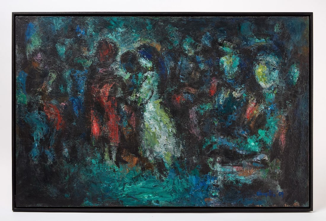 George Chaplin - 'White Bride': George Chaplin (b. 1931 Kew Gardens, New York), White Bride, 1959. Oil on canvas. Signed and dated to LR, and on verso. Frame: H 27 in. W 41 in.