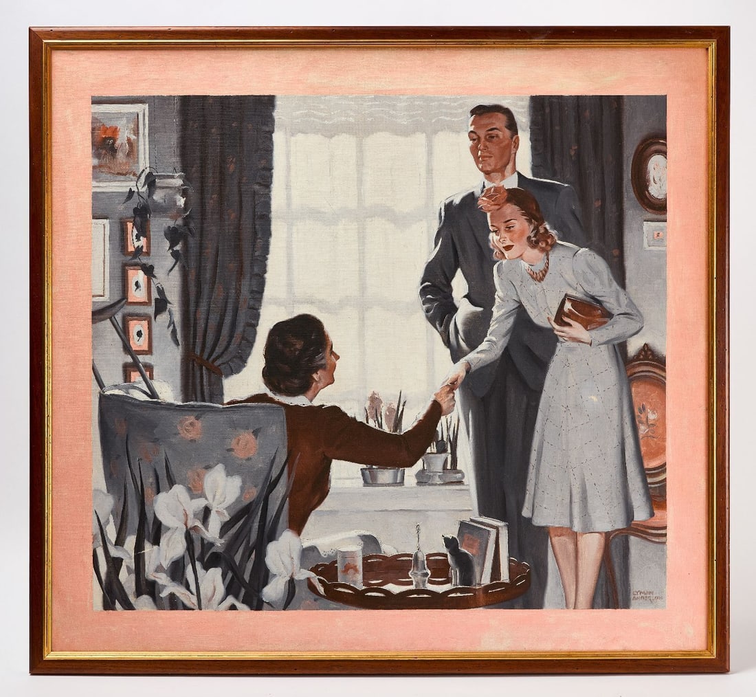 Lyman Anderson - Illustration Artwork for Good Housekeeping Magazine, 1940: Lyman Anderson (American, 1907–1993), Illustration artwork for 'The Uncertain Heart' by Mary Hastings Bradley for Feb 1940's Good Housekeeping Magazine. Oil on canvas. Signature to L