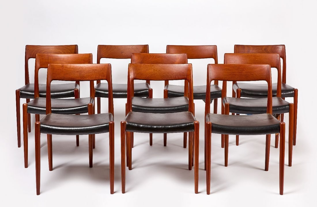 Set of Ten Niels Otto Moller Model 77 Dining Chairs (1 of 6)