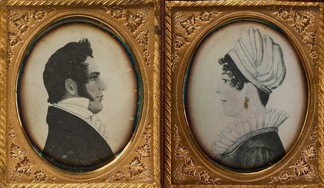 Pair of Daguerreotypes of Painted Portraits - Rufus Porter (1 of 7)