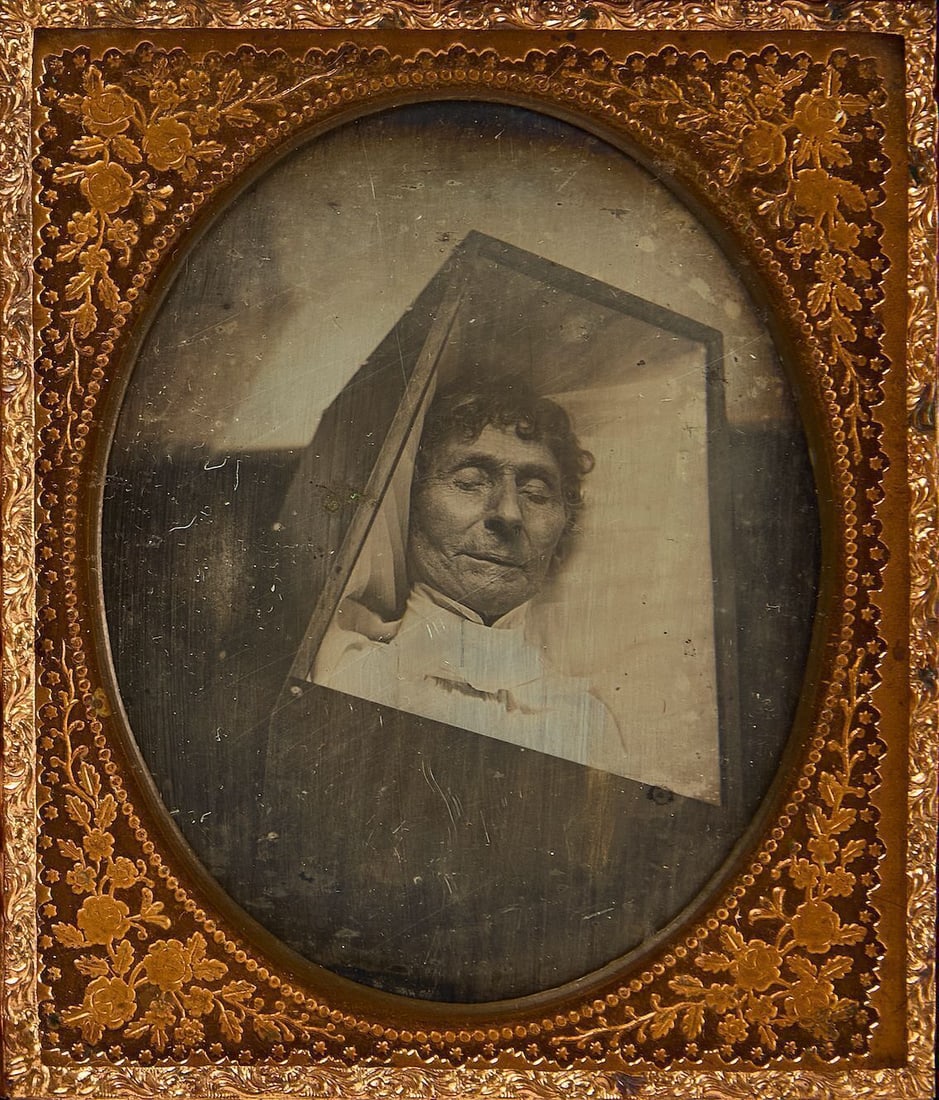 Post Mortem Daguerreotype of a Woman in Coffin (1 of 3)