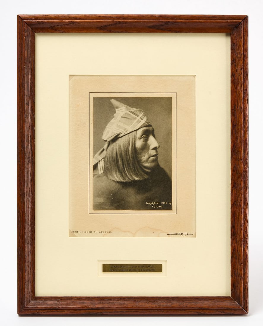 E. S. Curtis - Signed Platinum Photograph of Apache Jich Shiggie (1 of 2)