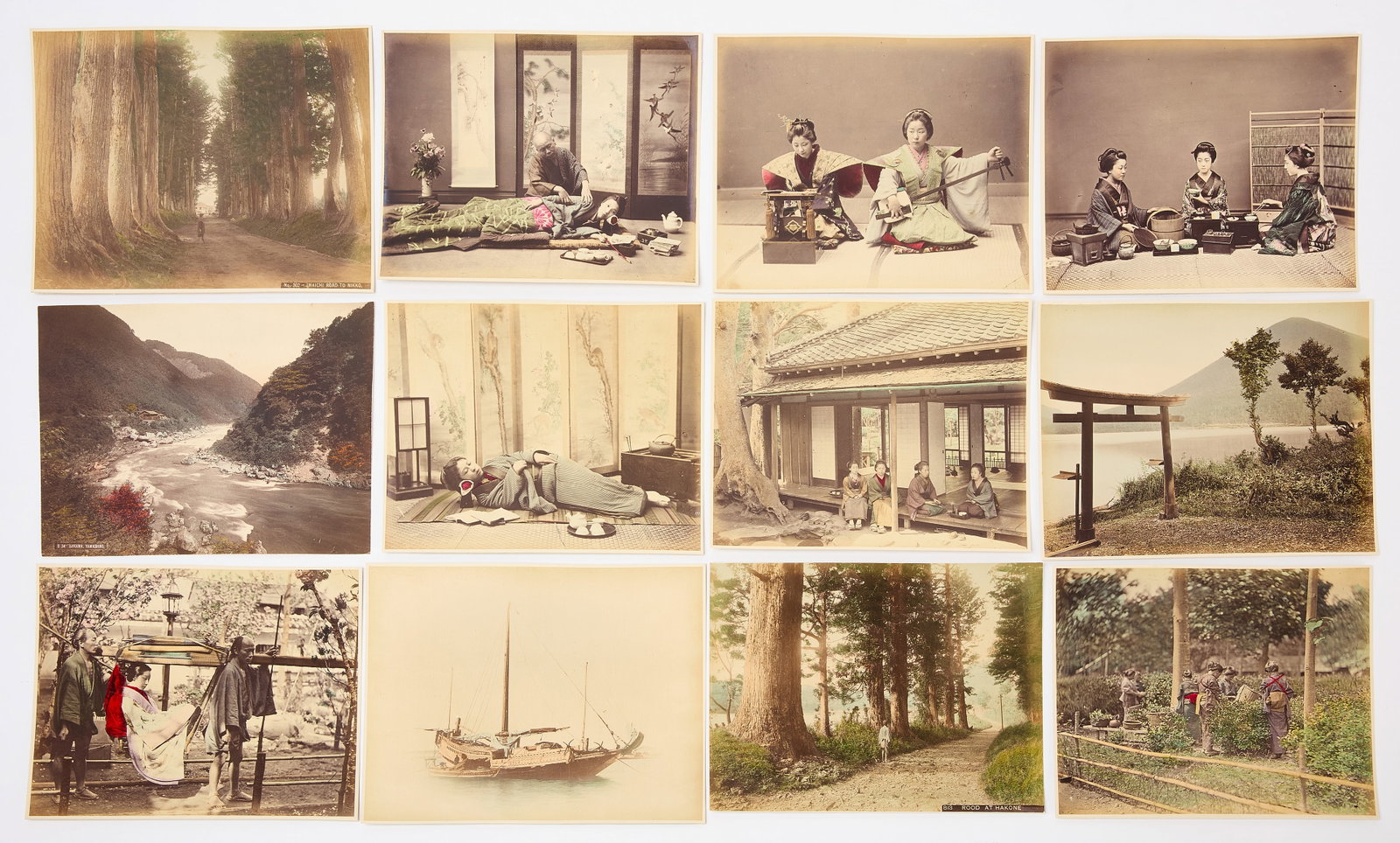 Group of Japanese Colored Albumen Views (1 of 3)