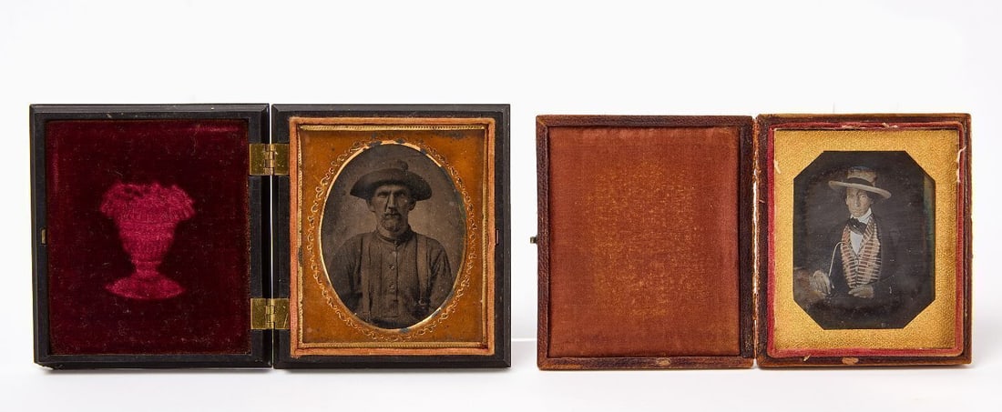 Two Cased Images of Men in Hats (1 of 3)