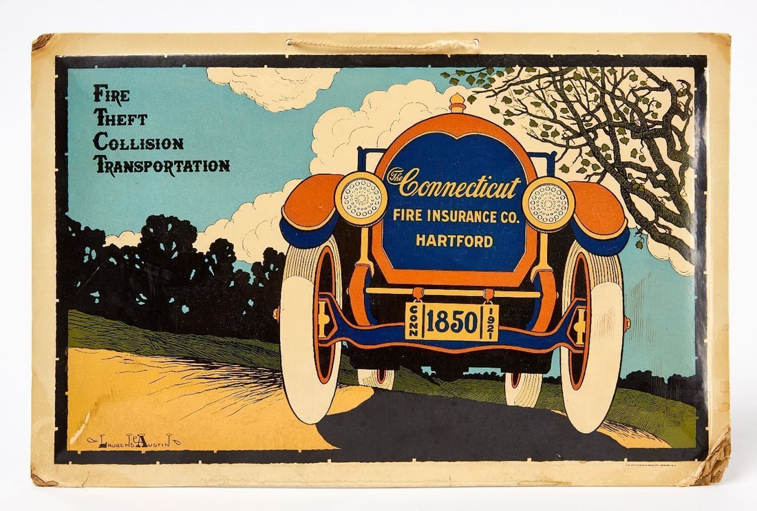 Connecticut Fire Insurance Company Graphic Celluloid Sign (1 of 3)