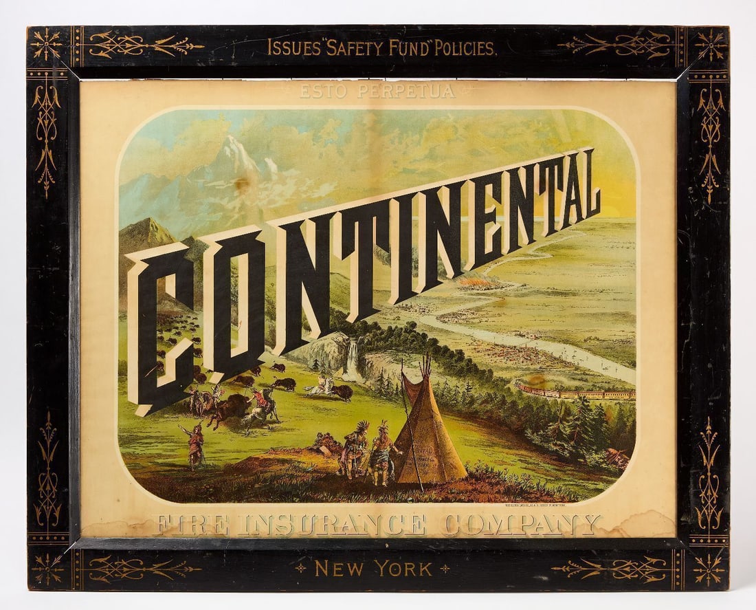 Continental Fire Insurance Company Paper Sign - Hatch Litho. Co. (1 of 3)