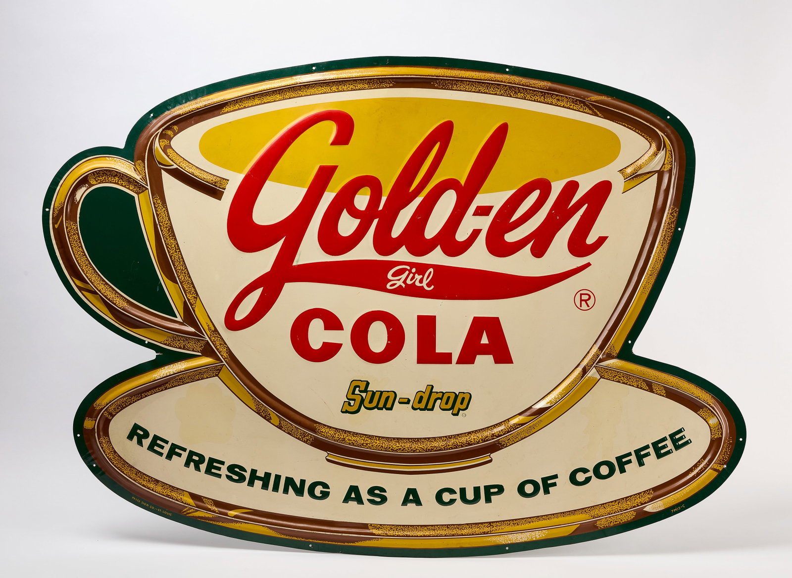 Sundrop Golden Girl Cola Coffee Cup Sign (1 of 2)