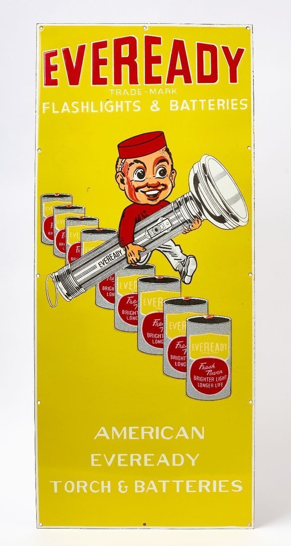 Eveready Flashlights and Batteries Porcelain Sign (1 of 2)
