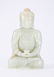 A CHINESE CARVED WHITE JADE FIGURE OF BUDDHA, QIANLONG
