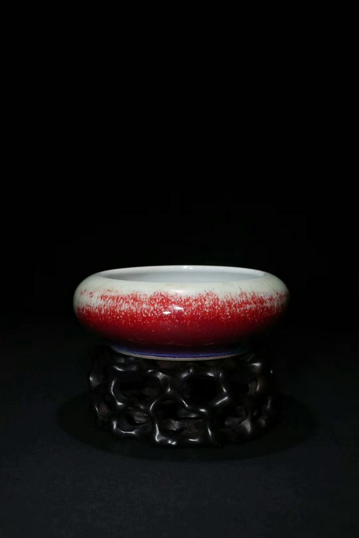 A CHINESE FLAMBE GLAZED INK PALETTE, QING DYNASTY (1 of 9)