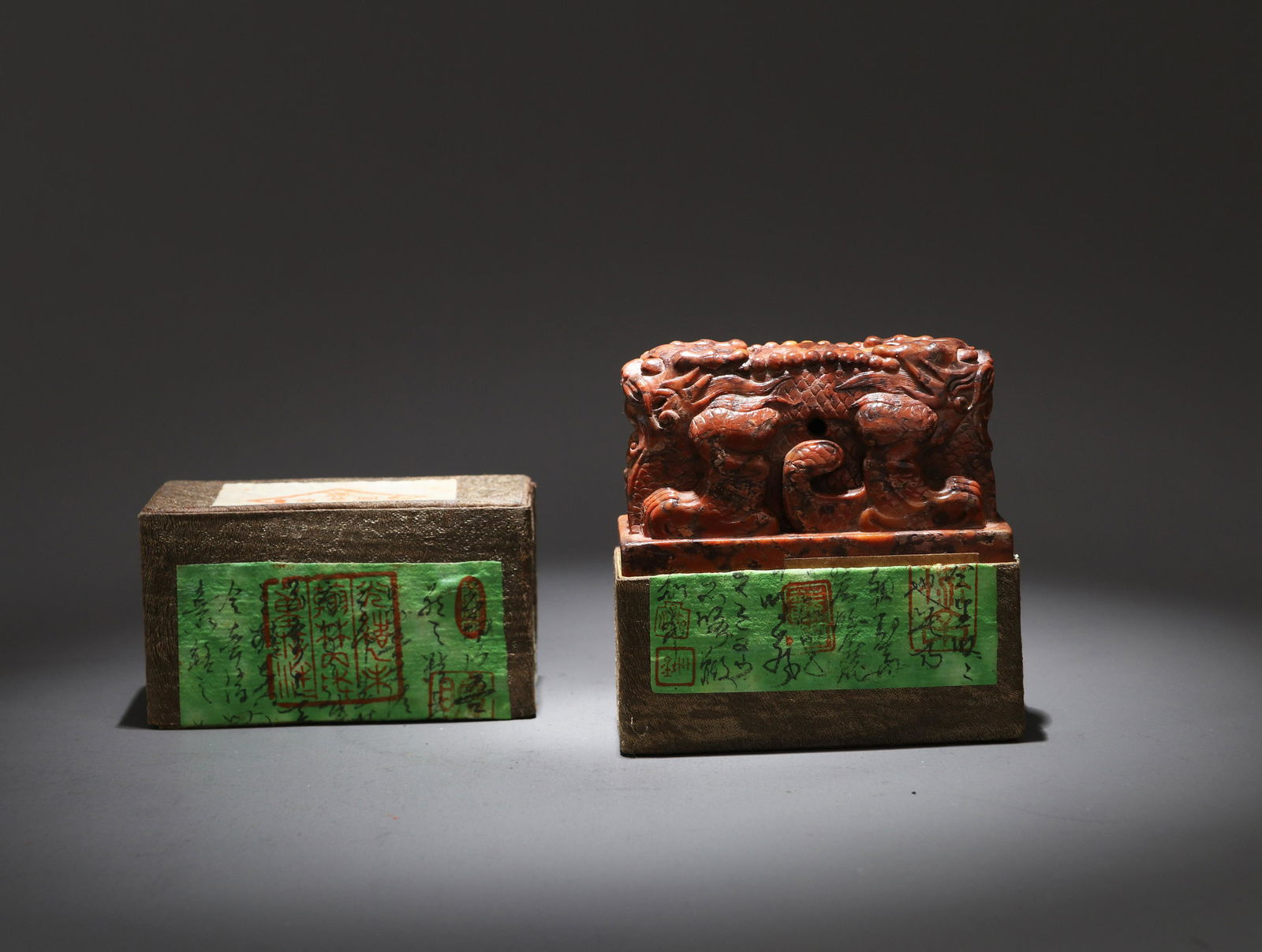 A CHINESE INSCRIBED SOAPSTONE SEAL (1 of 17)